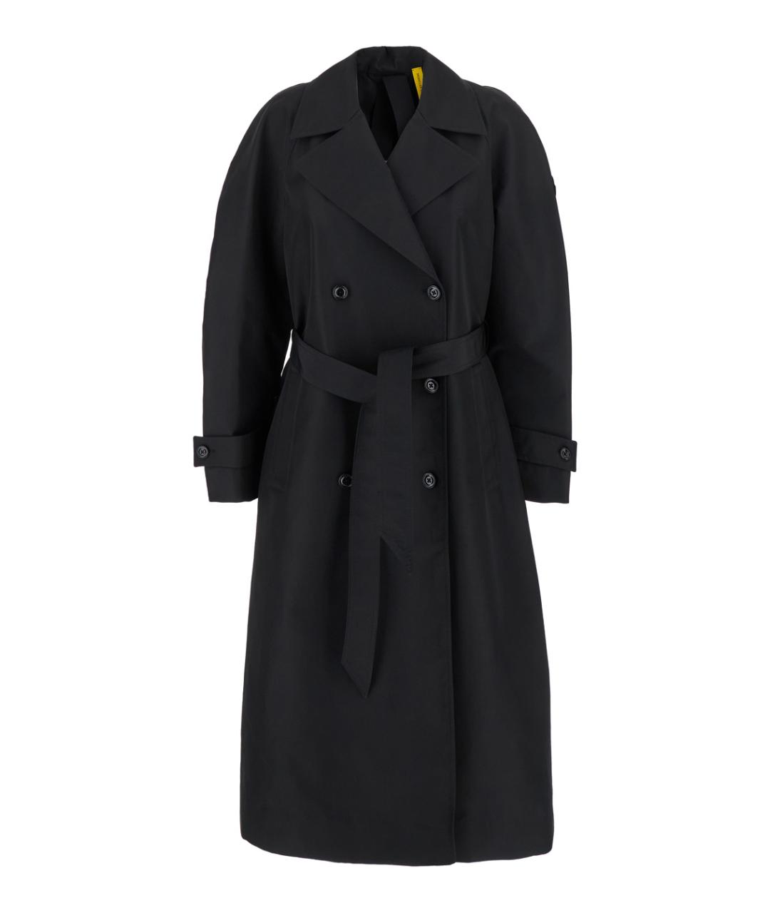 MONCLER Черный полиэстеровый тренч/плащ, фото 1