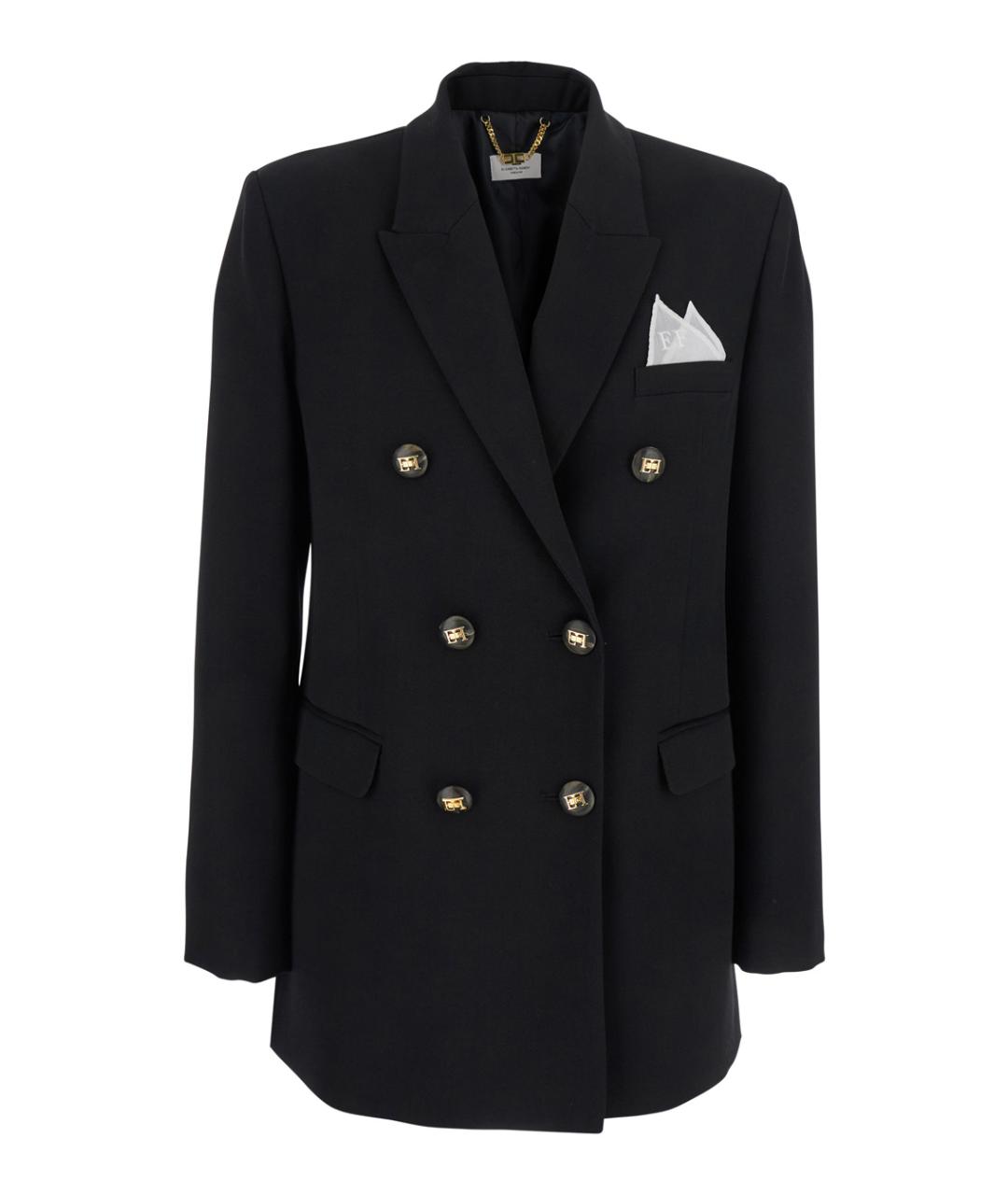 ELISABETTA FRANCHI Черный полиэстеровый жакет/пиджак, фото 1