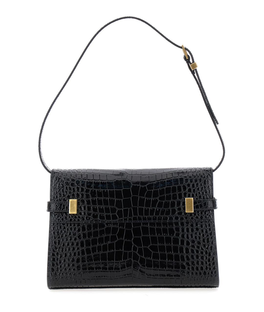 SAINT LAURENT Черная кожаная сумка через плечо, фото 2