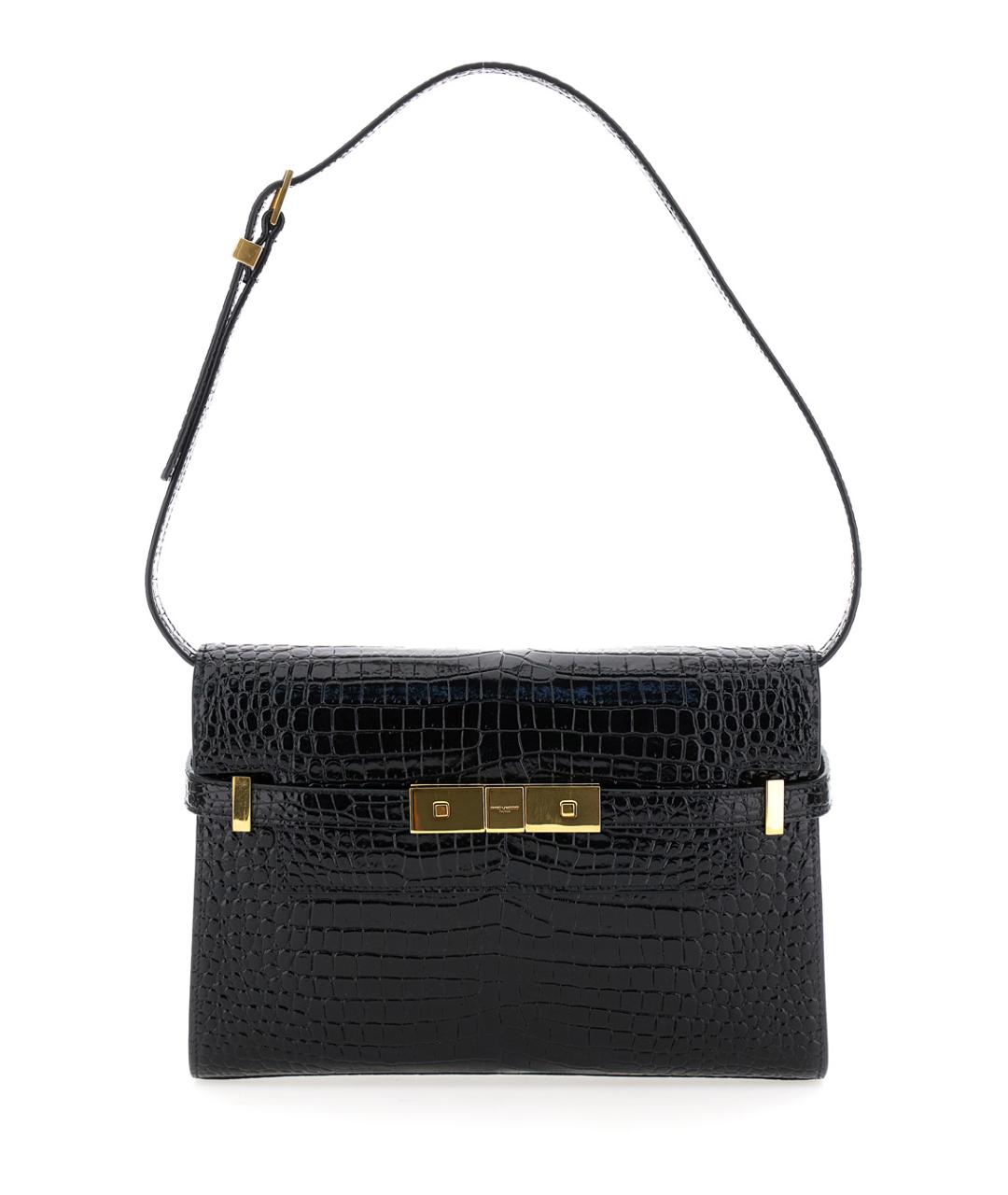 SAINT LAURENT Черная кожаная сумка через плечо, фото 1