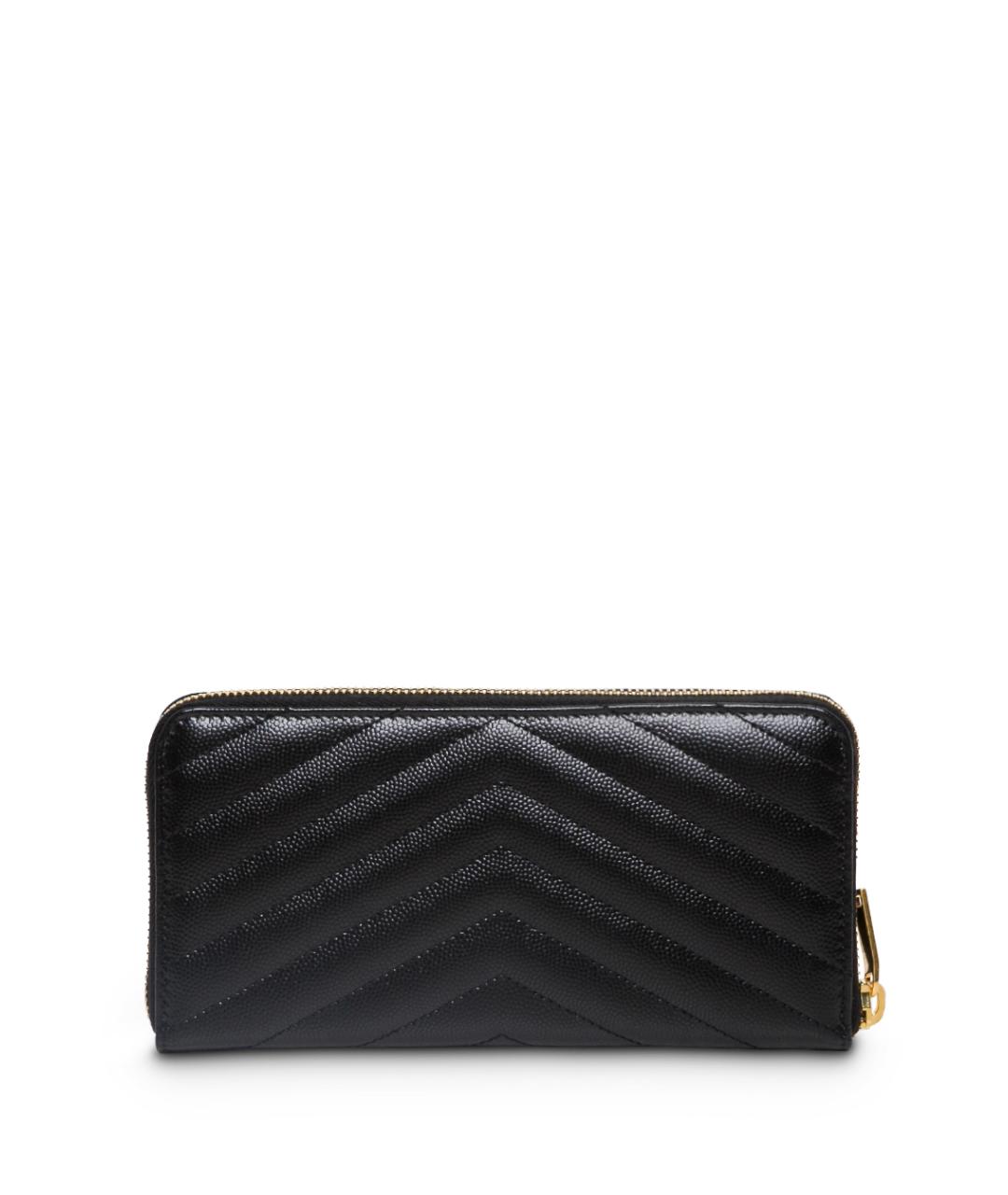 SAINT LAURENT Черный кожаный кошелек, фото 2