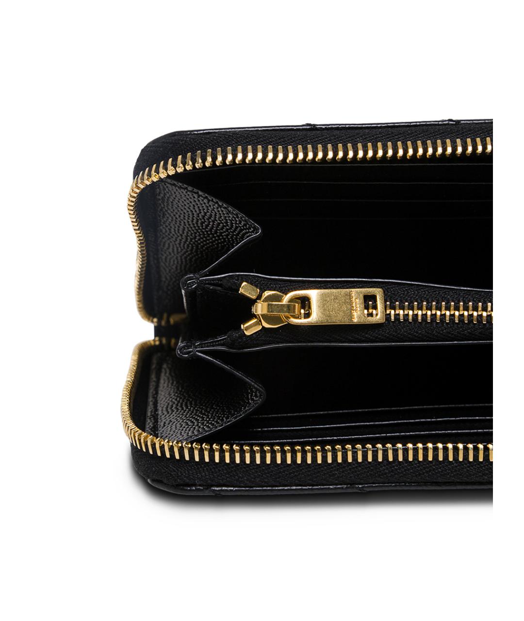 SAINT LAURENT Черный кожаный кошелек, фото 3