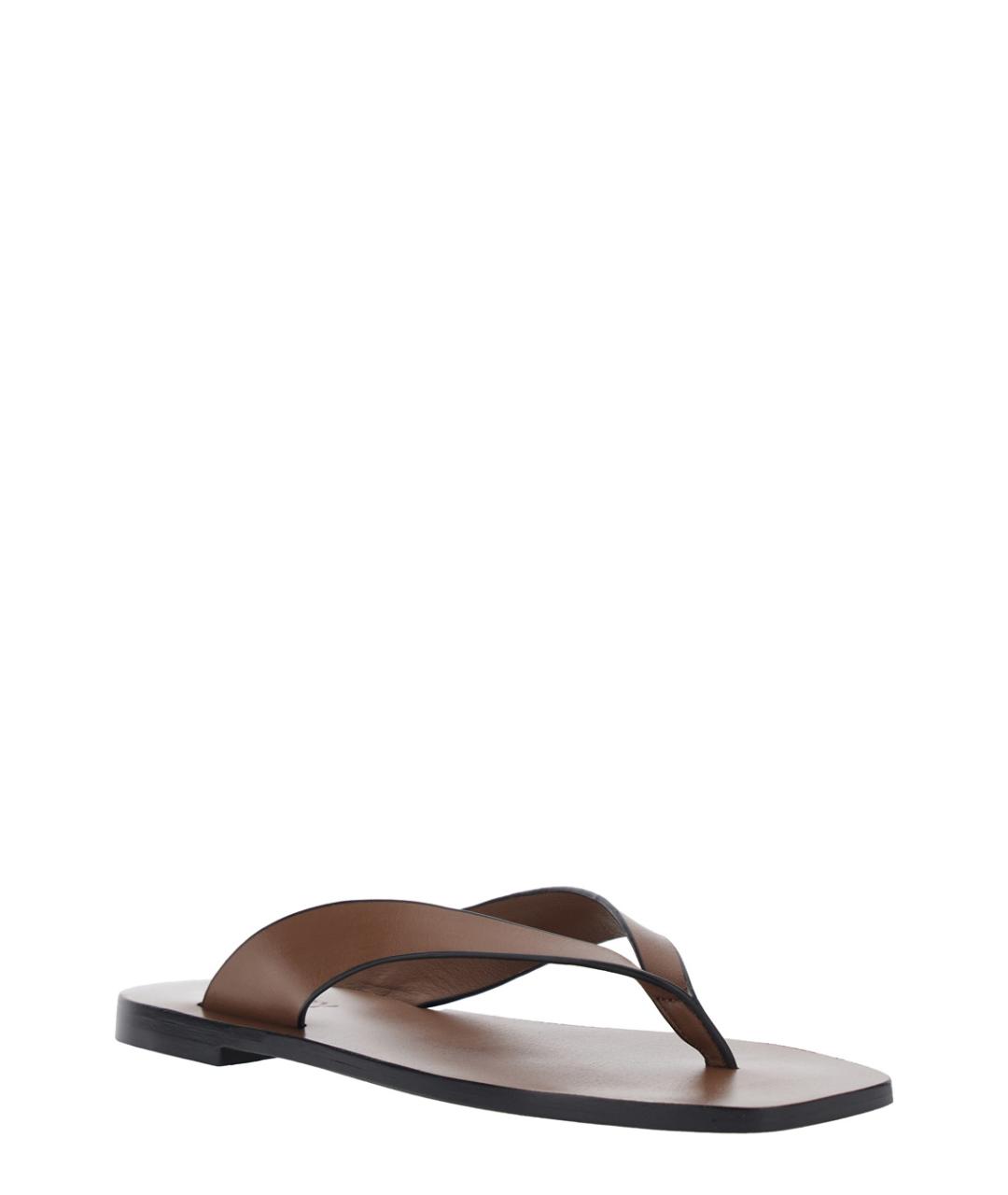 A.EMERY Коричневые кожаные шлепанцы, фото 1
