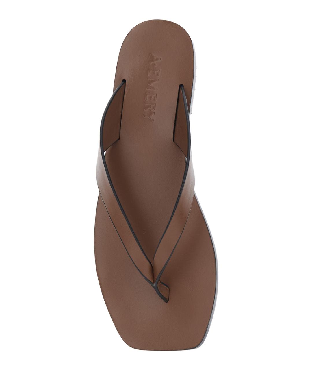 A.EMERY Коричневые кожаные шлепанцы, фото 3