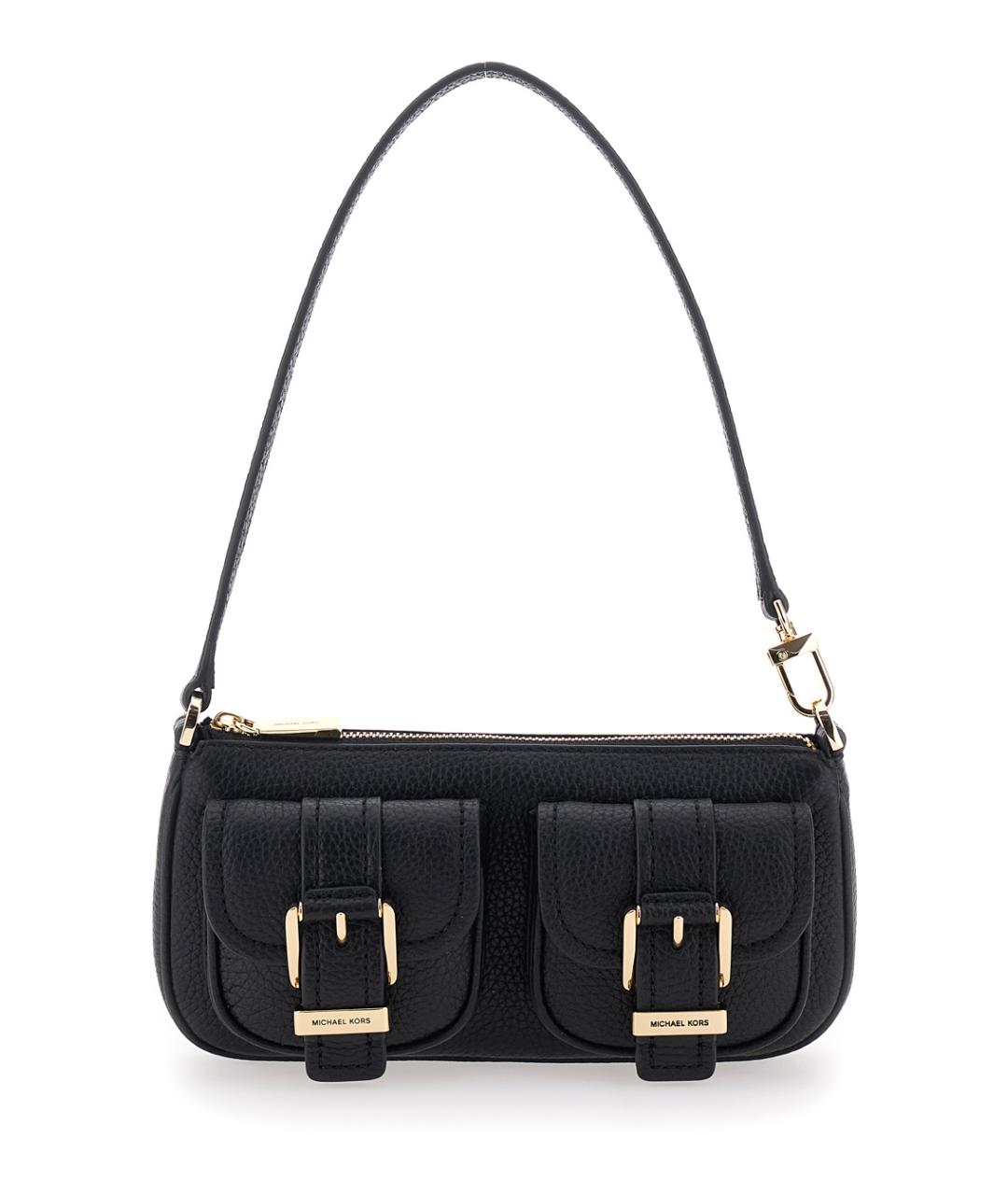 MICHAEL MICHAEL KORS Черная кожаная сумка через плечо, фото 1