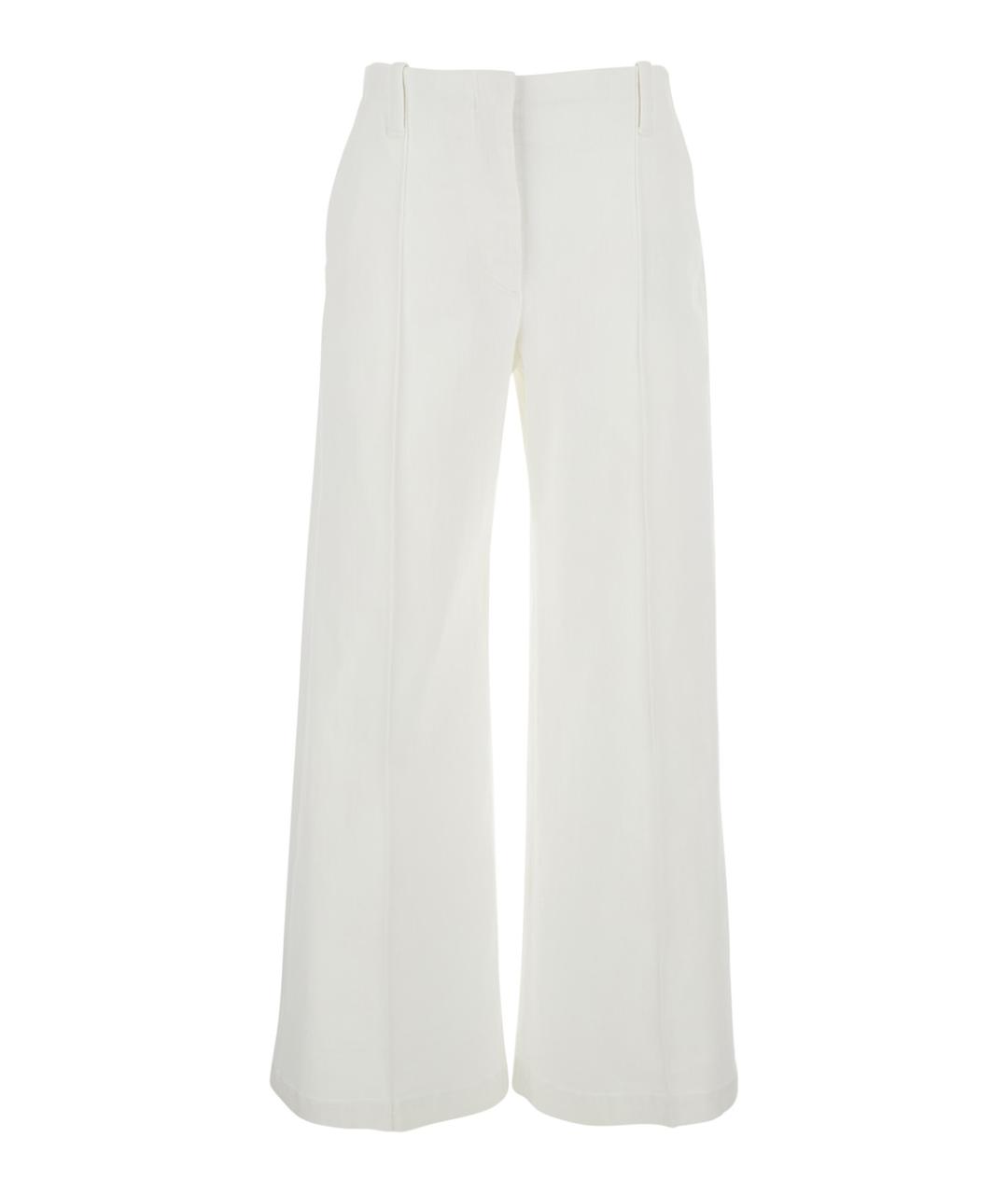 BRUNELLO CUCINELLI Белые хлопковые прямые брюки, фото 1