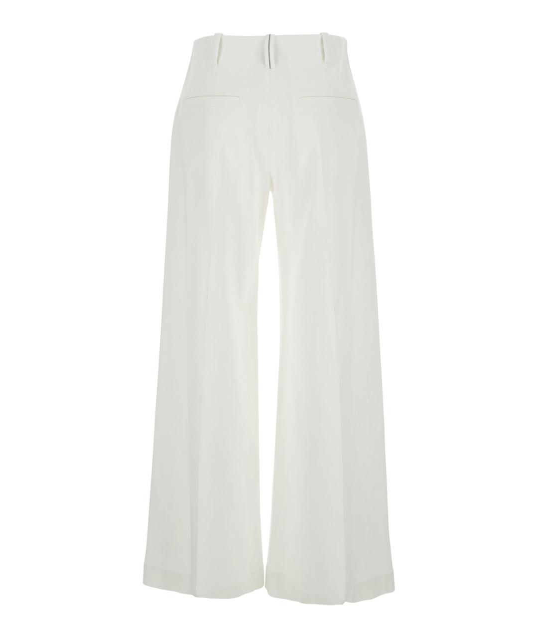 BRUNELLO CUCINELLI Белые хлопковые прямые брюки, фото 2