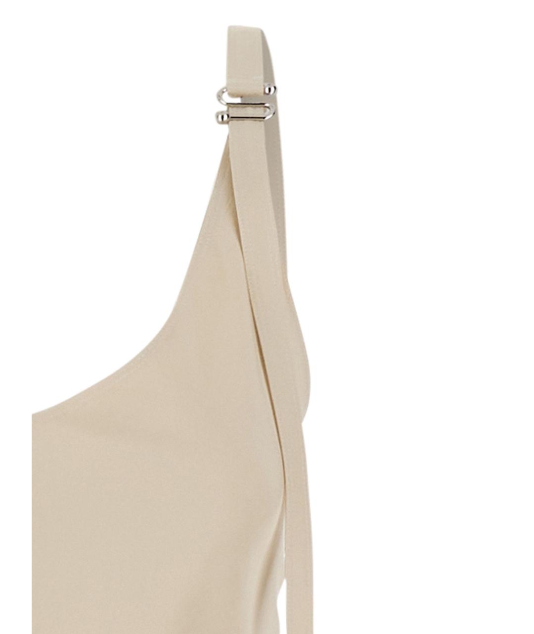 SPORTMAX Бежевое вискозное платье, фото 3