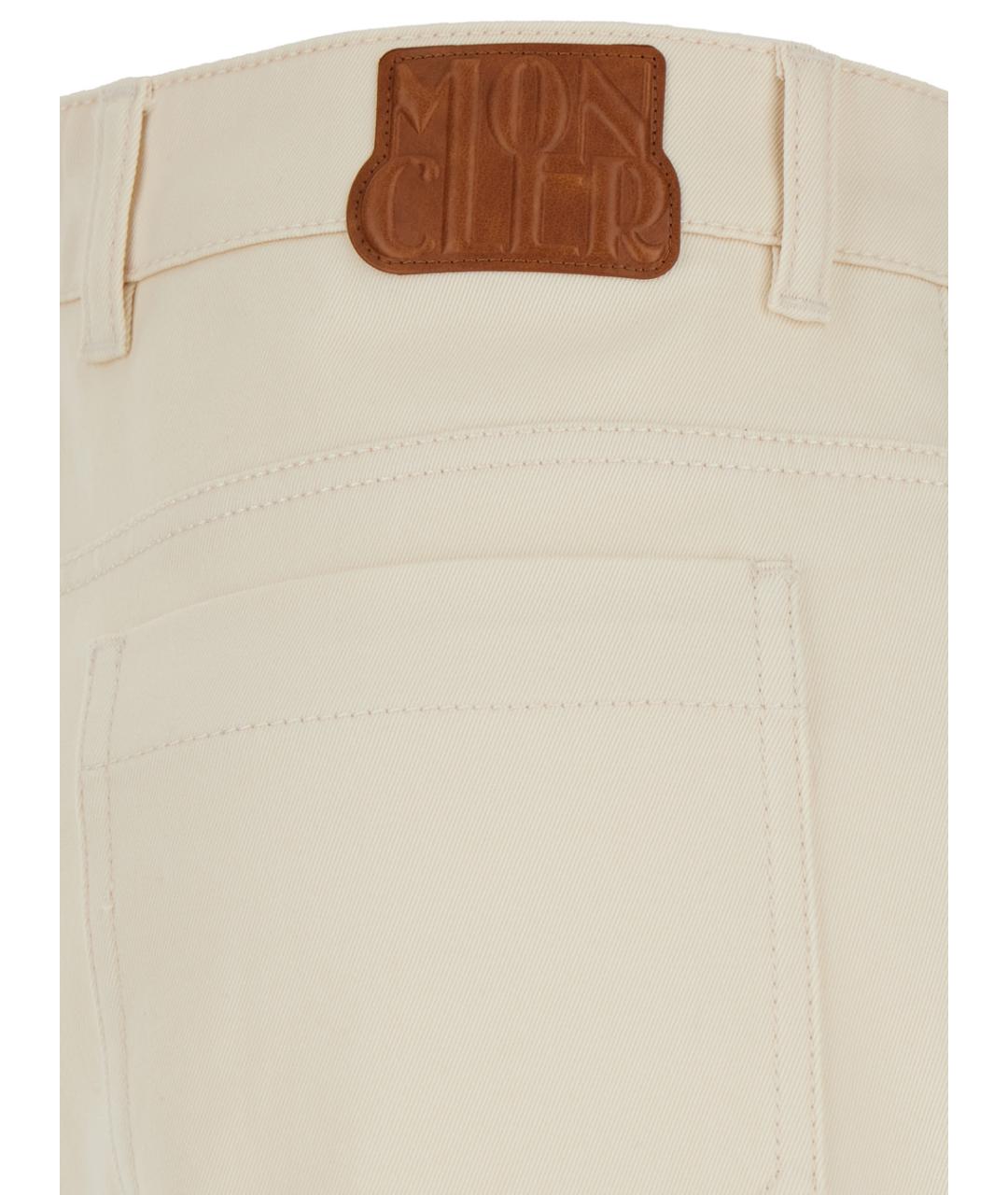 MONCLER Бежевые хлопковые прямые джинсы, фото 3