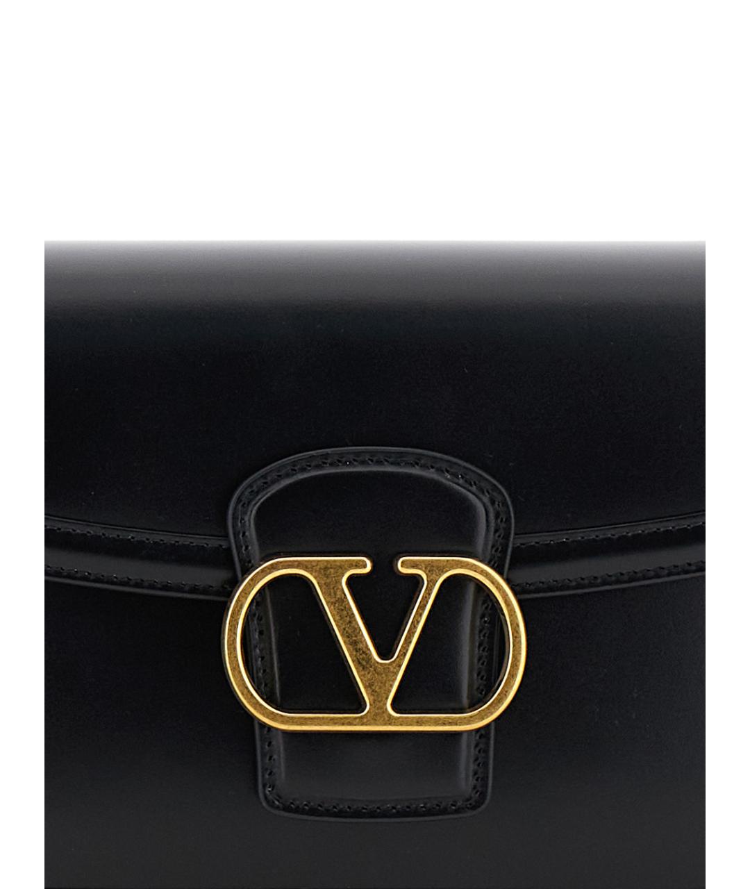 VALENTINO Черная кожаная сумка через плечо, фото 3