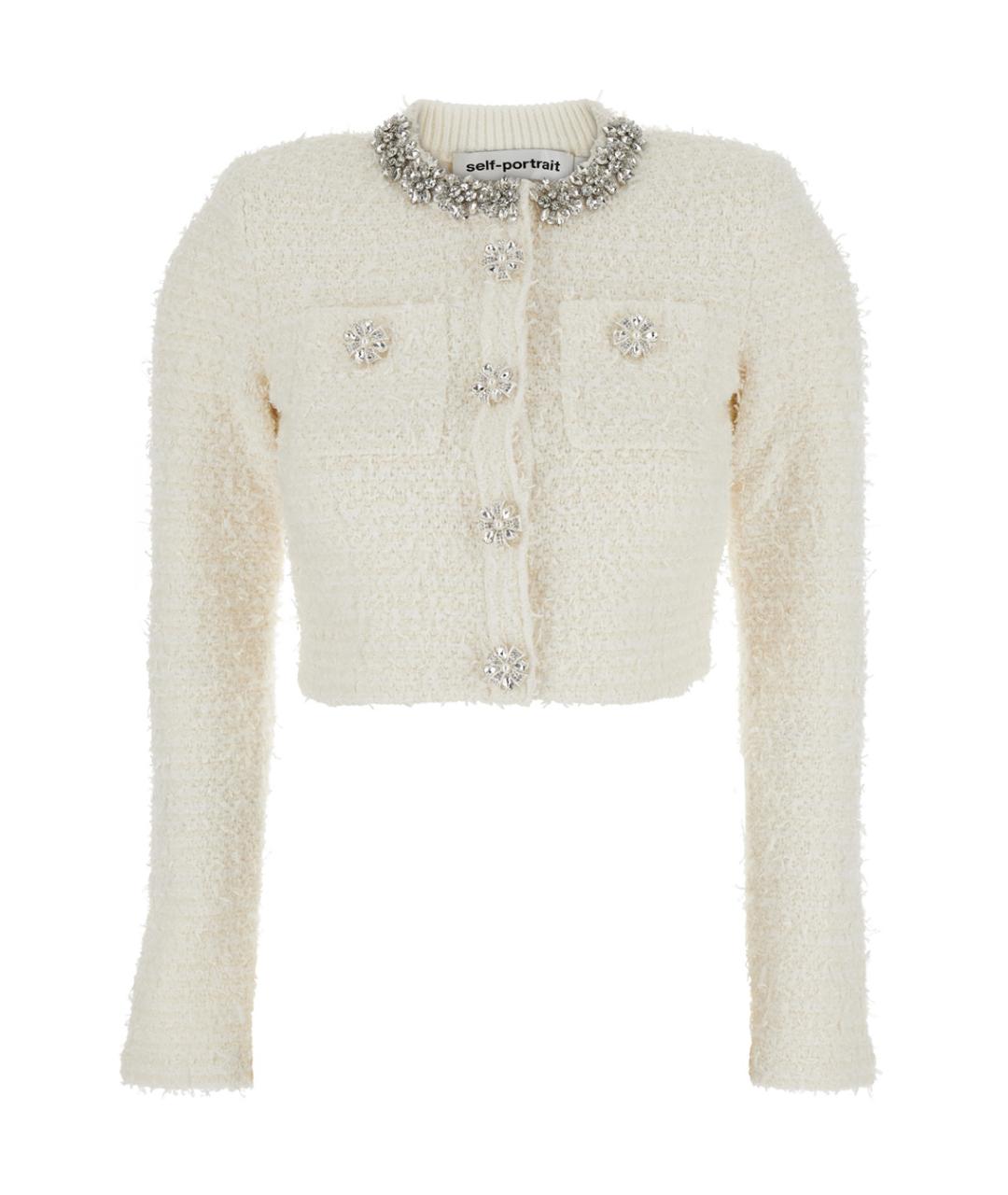 SELF-PORTRAIT Белый хлопковый джемпер / свитер, фото 1