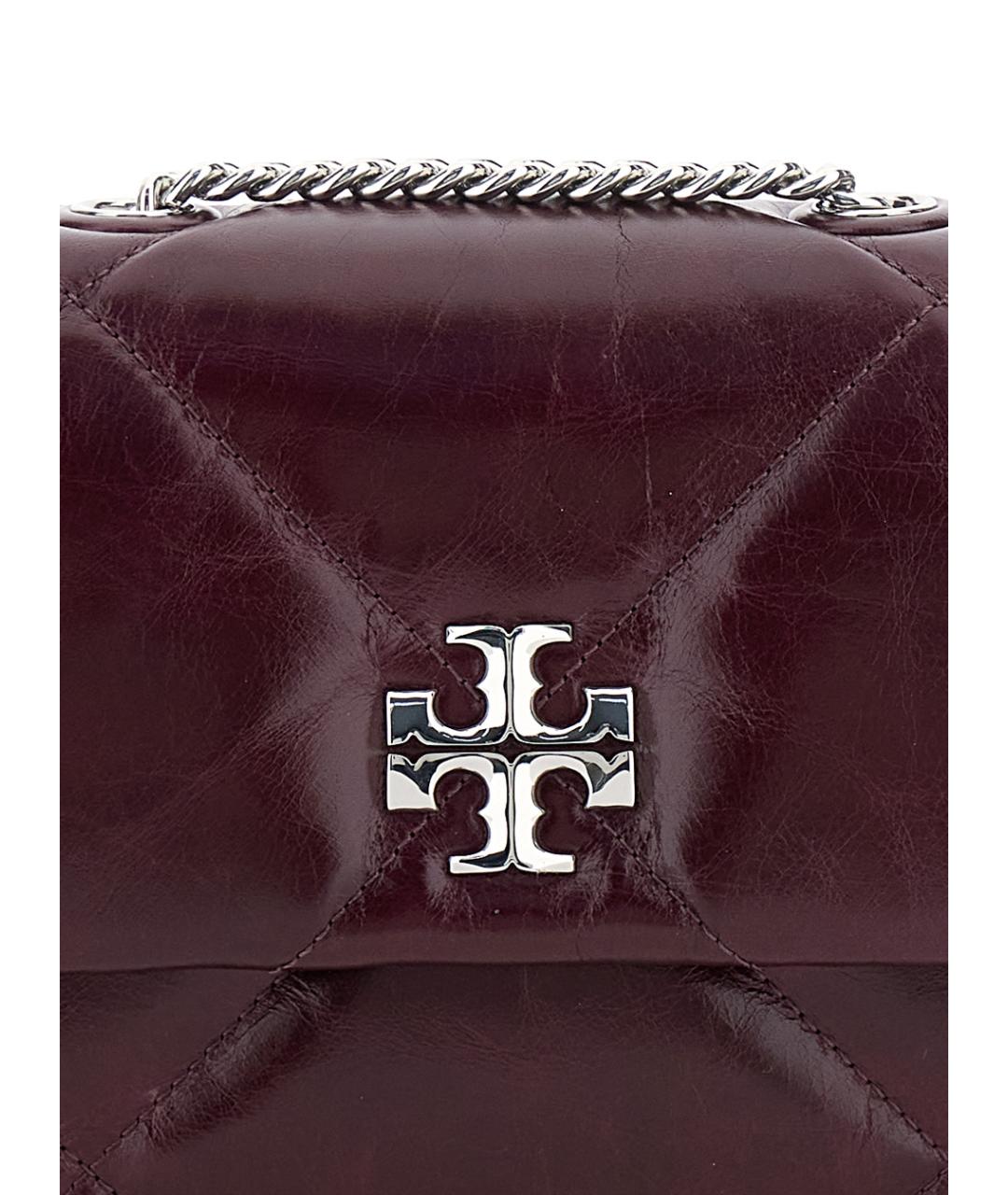TORY BURCH Бордовая кожаная сумка через плечо, фото 3