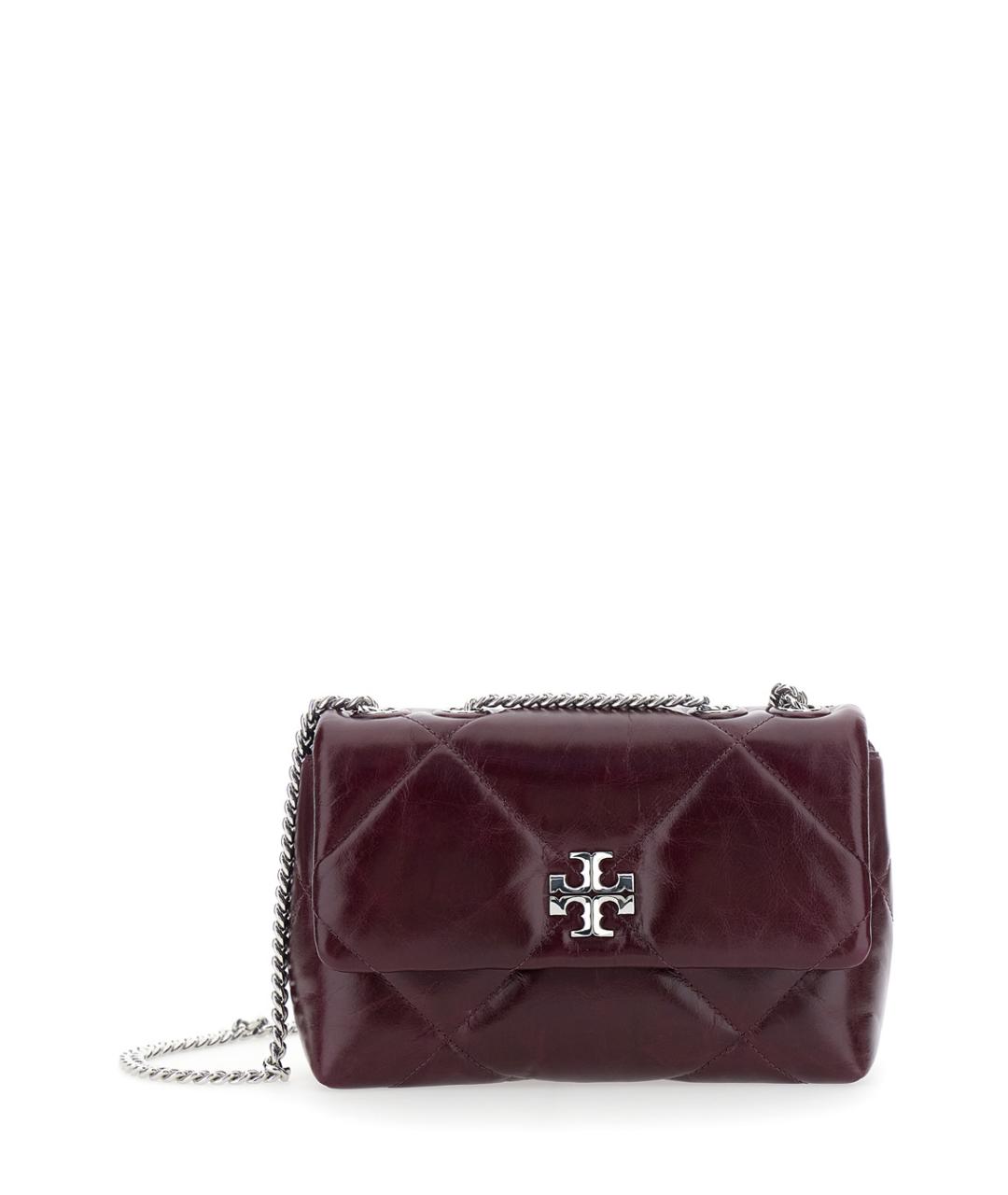 TORY BURCH Бордовая кожаная сумка через плечо, фото 1