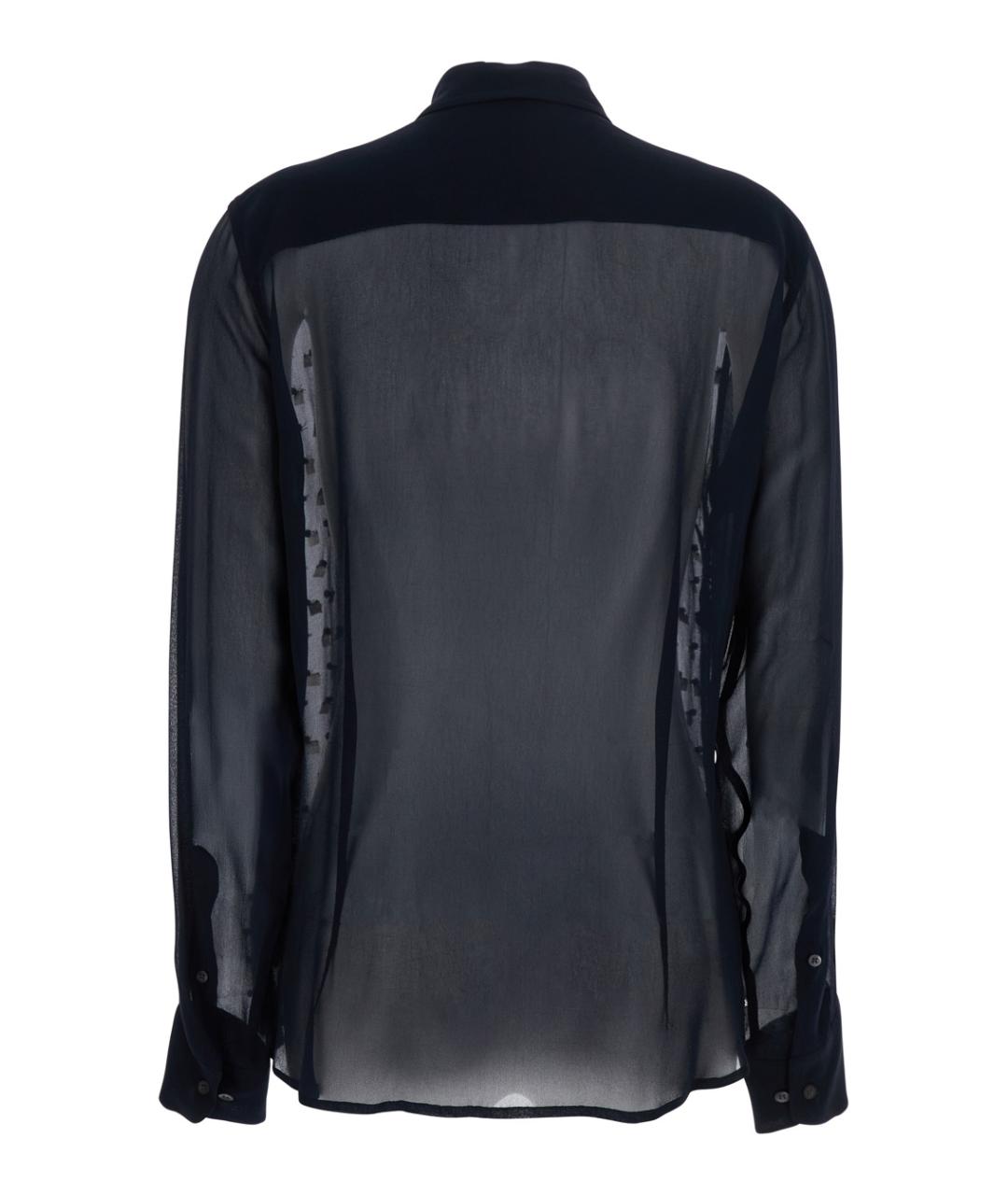 DRIES VAN NOTEN Темно-синяя вискозная рубашка, фото 2
