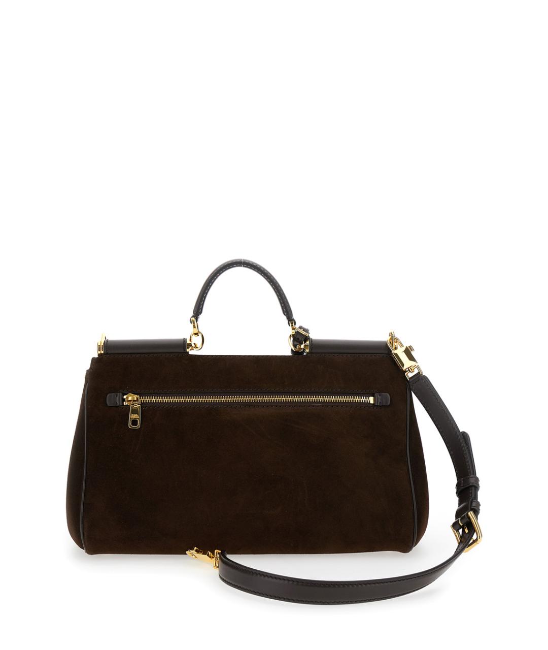 DOLCE&GABBANA Коричневая замшевая сумка с короткими ручками, фото 2