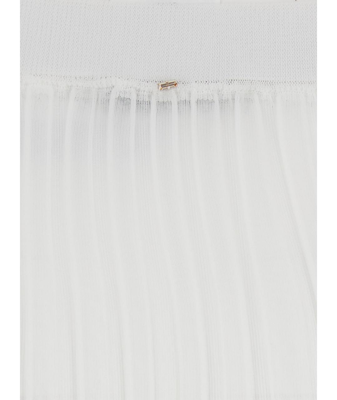 SPORTMAX Белая полиэстеровая юбка макси, фото 3