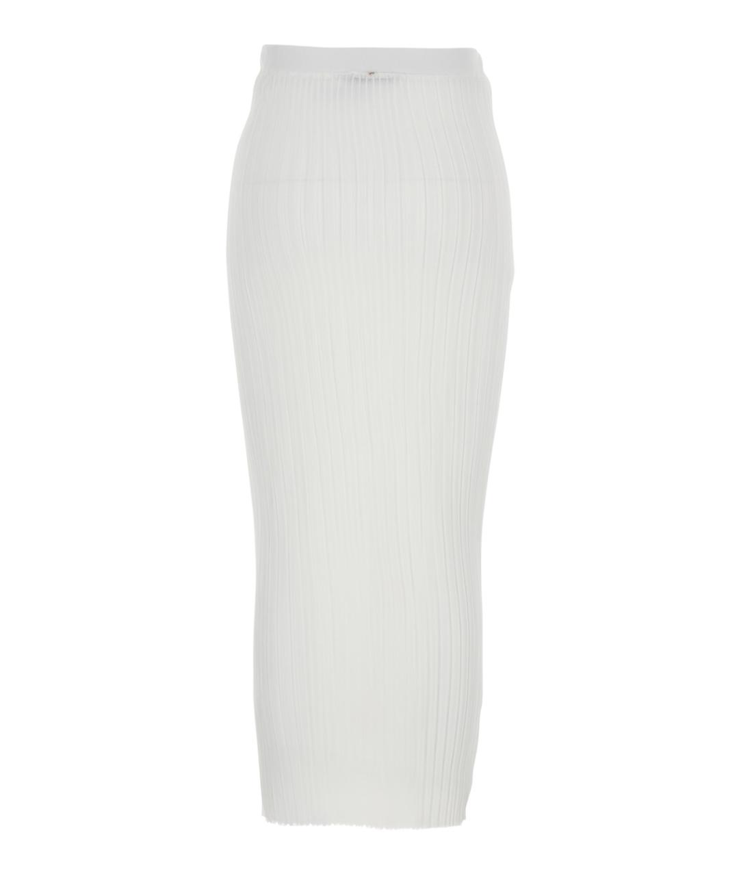 SPORTMAX Белая полиэстеровая юбка макси, фото 2