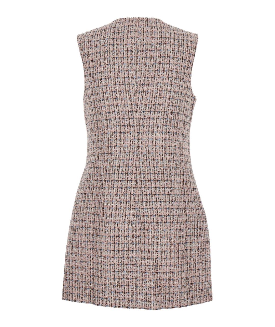 SELF-PORTRAIT Розовое твидовое повседневное платье, фото 2
