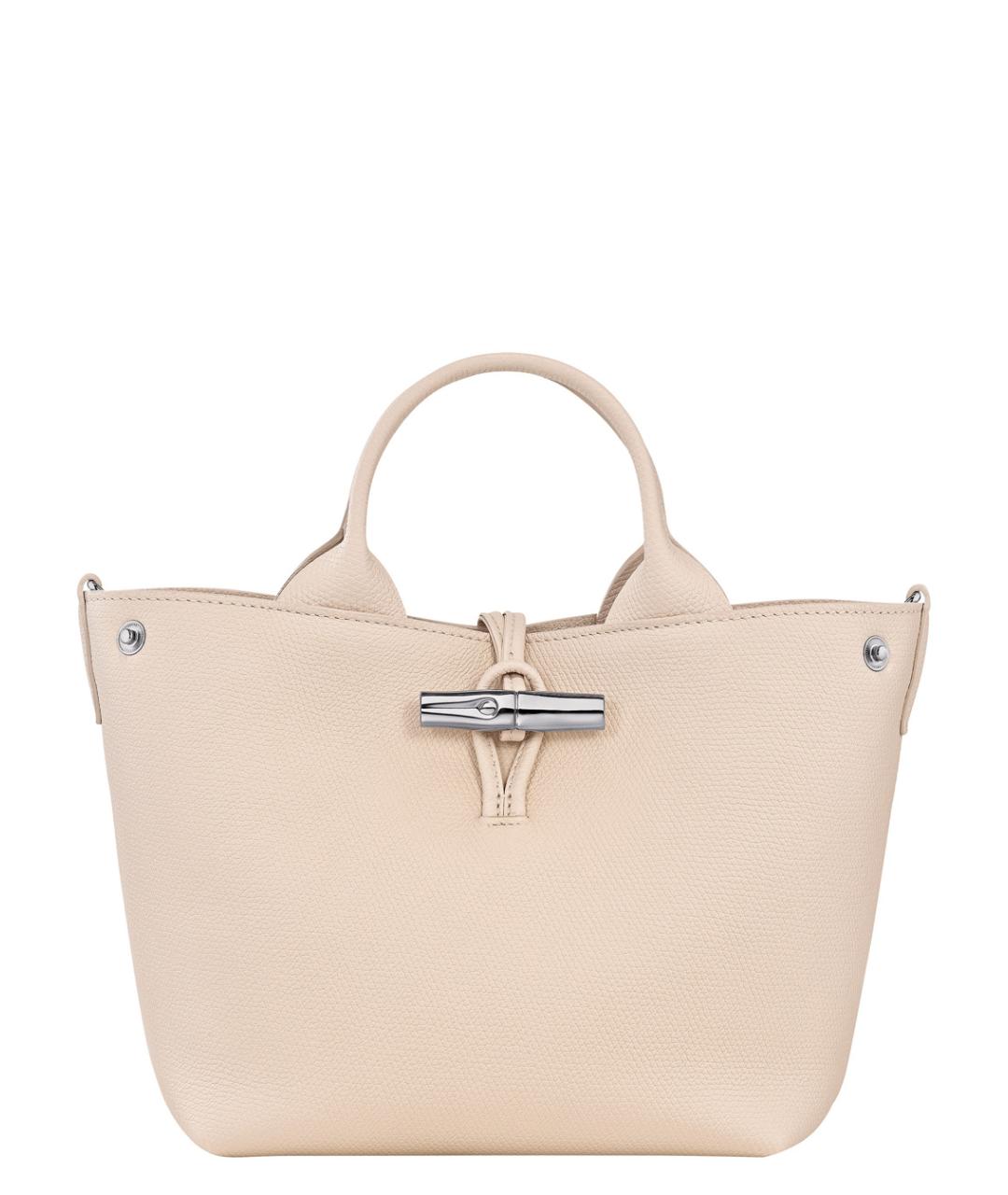 LONGCHAMP Розовая кожаная сумка с короткими ручками, фото 3