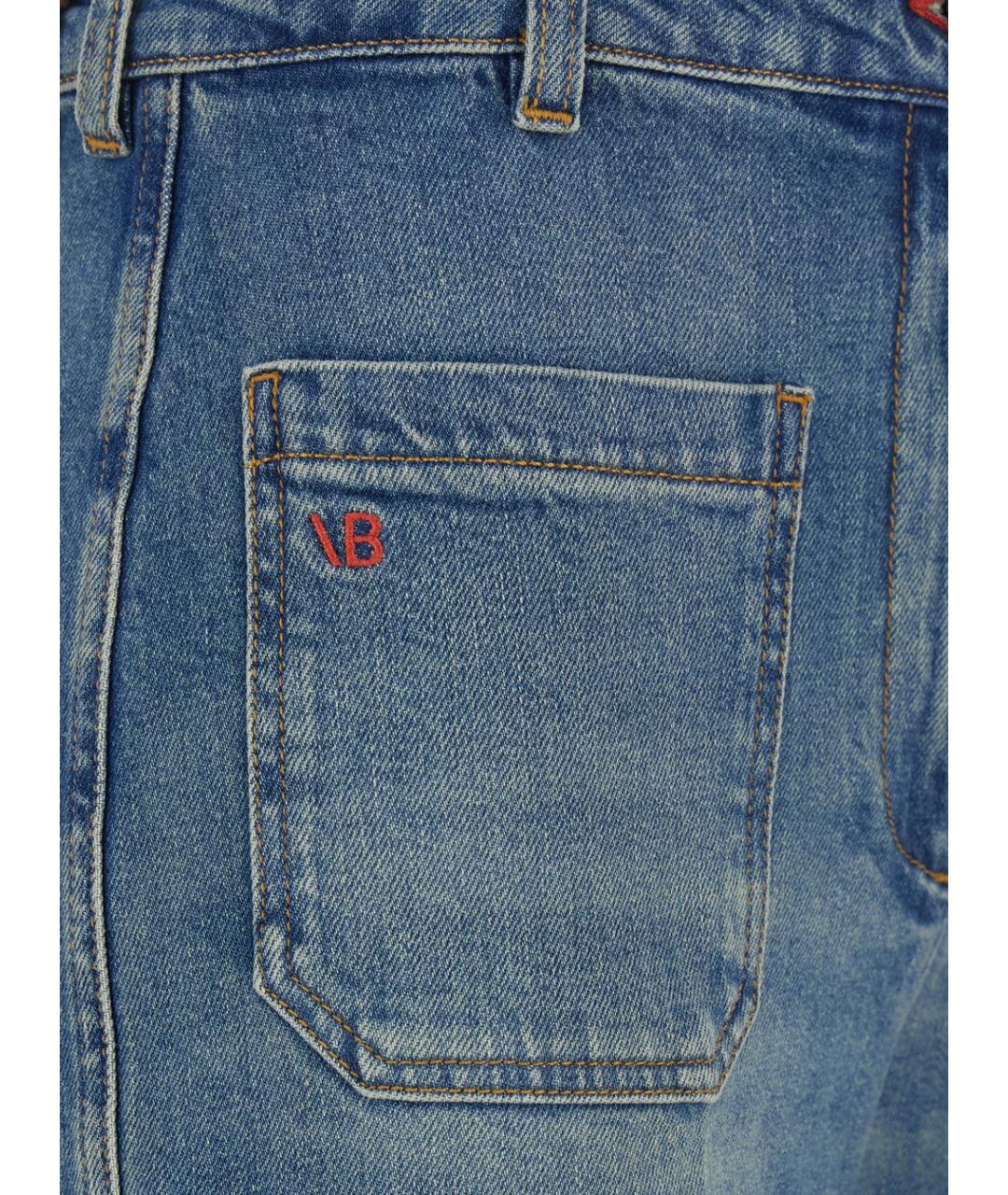 VICTORIA BECKHAM Синие хлопковые прямые джинсы, фото 2