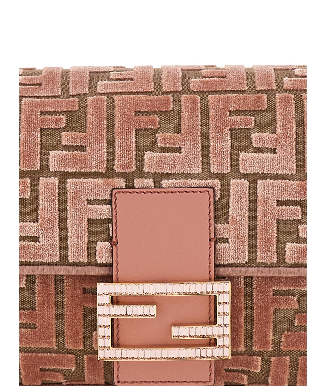 FENDI Розовая хлопковая сумка через плечо, фото 3