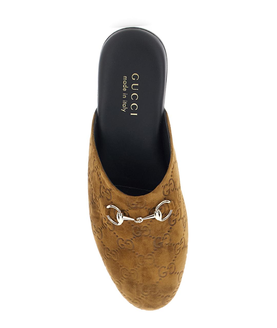 GUCCI Коричневые замшевые мюли, фото 4