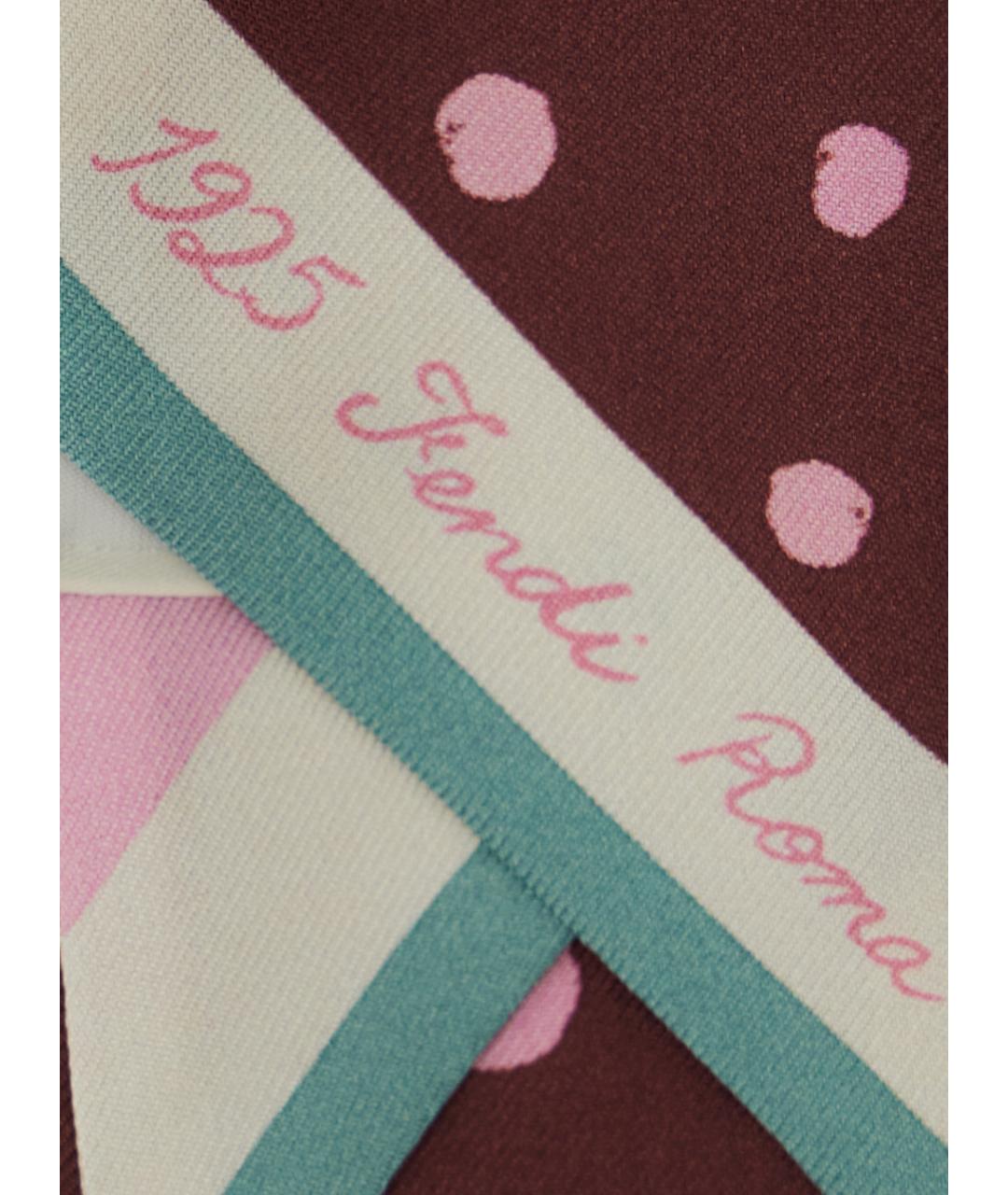 FENDI Мульти шелковый шарф, фото 3