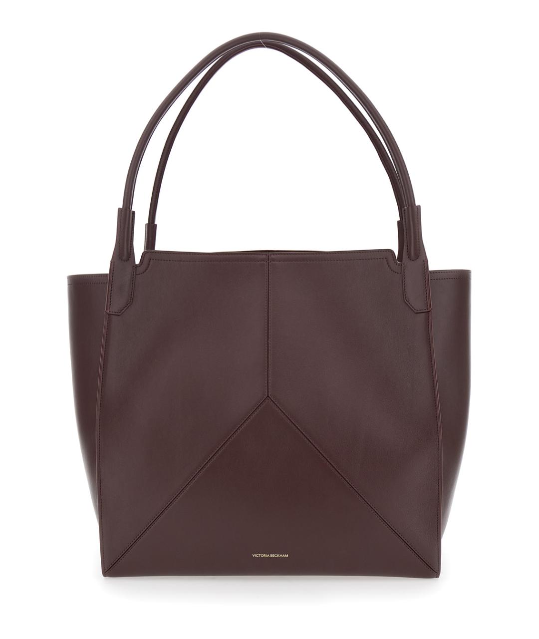 VICTORIA BECKHAM Бордовая кожаная сумка с короткими ручками, фото 1