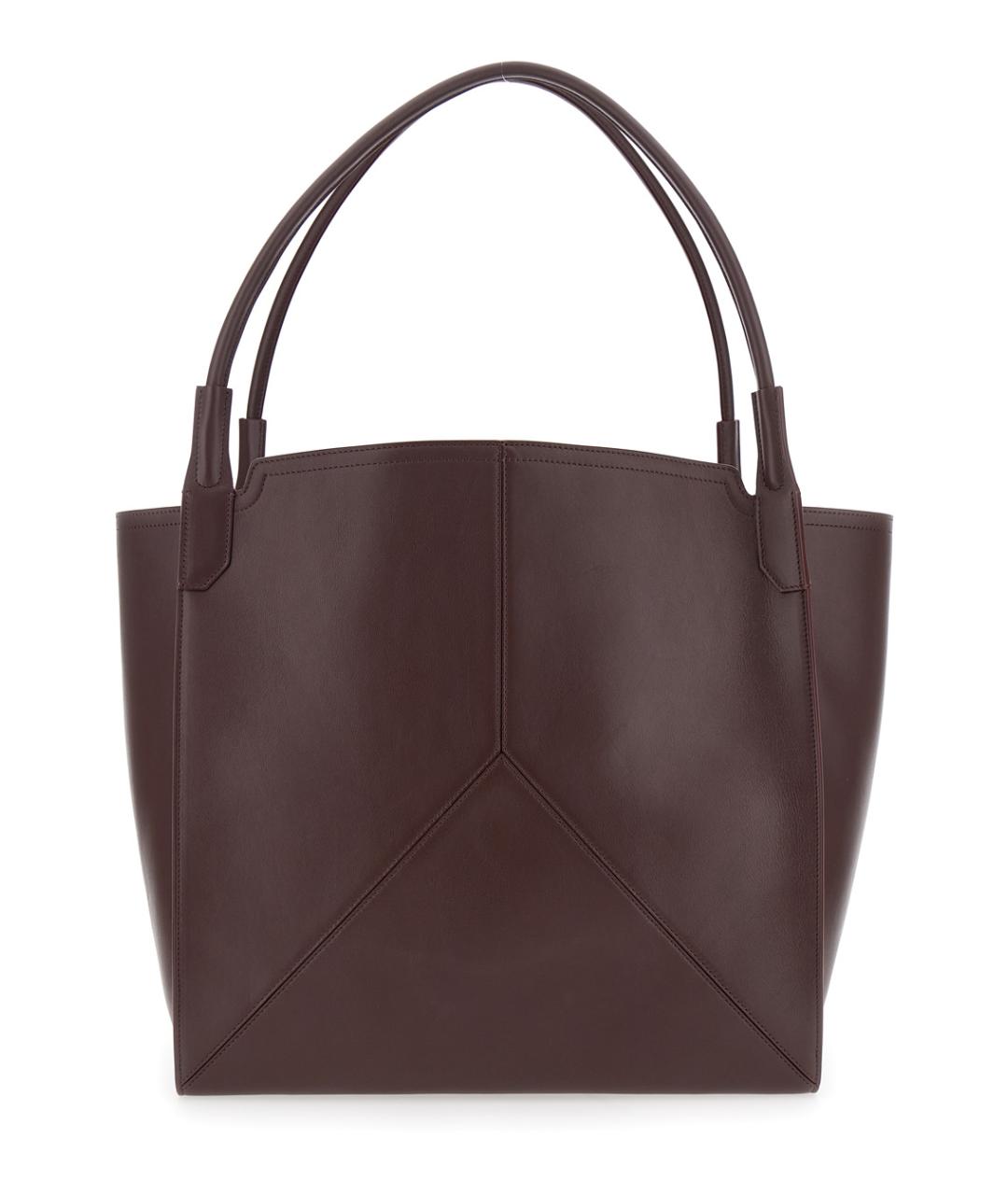 VICTORIA BECKHAM Бордовая кожаная сумка с короткими ручками, фото 2