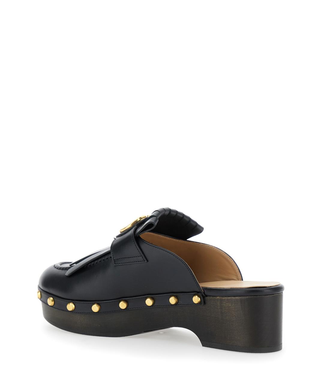 VALENTINO Черные кожаные мюли, фото 3
