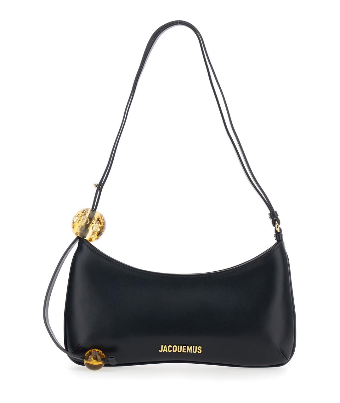 JACQUEMUS Черная кожаная сумка через плечо, фото 1