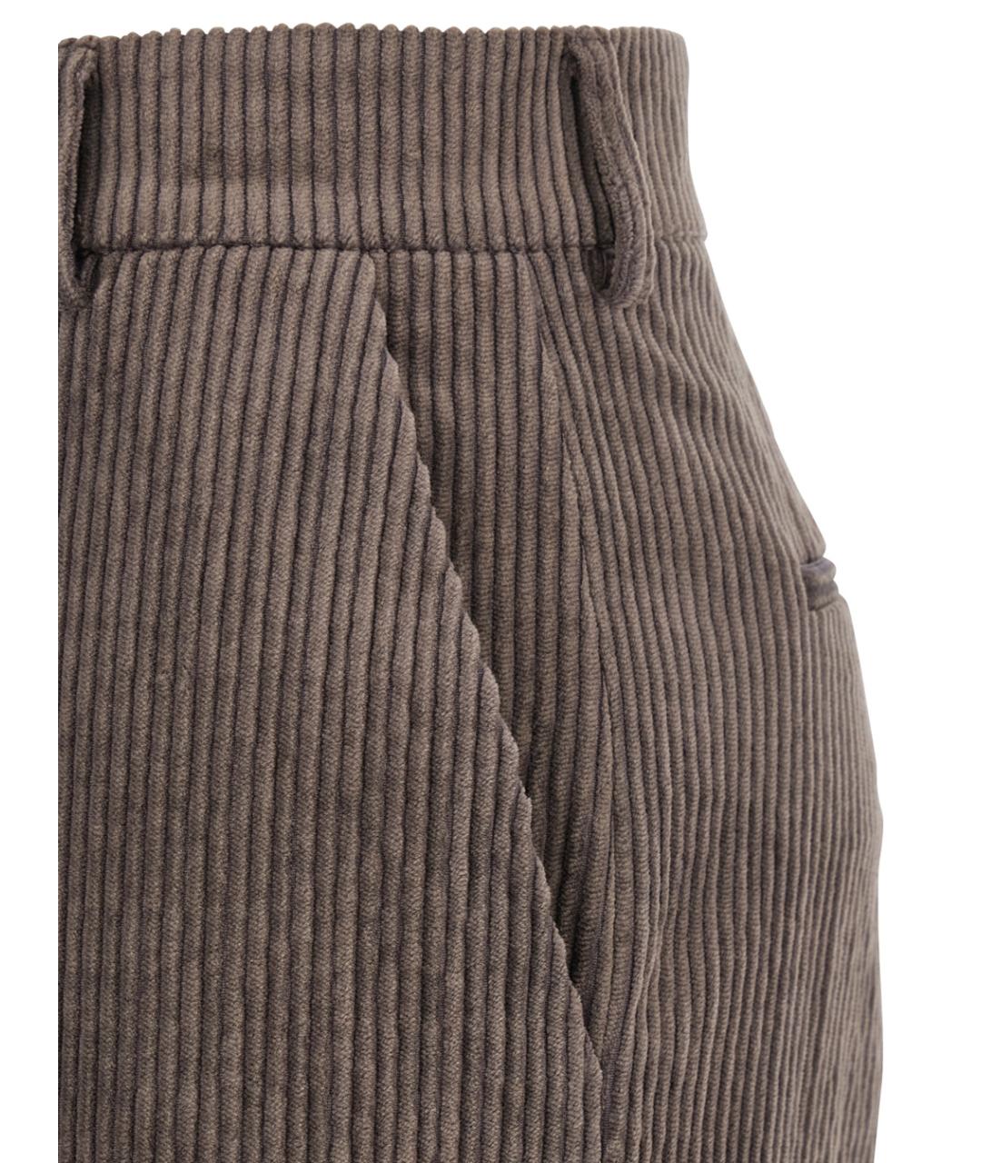 ANTONELLI Коричневые прямые брюки, фото 3