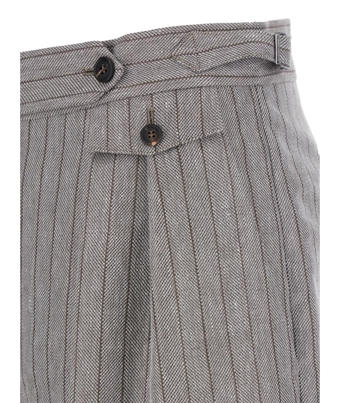 BRUNELLO CUCINELLI Серые льняные шорты, фото 3