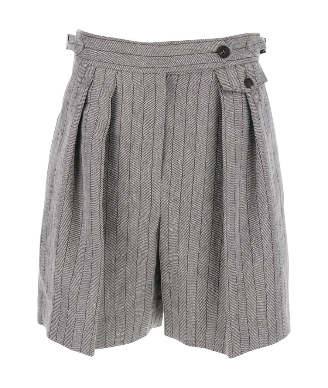 BRUNELLO CUCINELLI Серые льняные шорты, фото 1