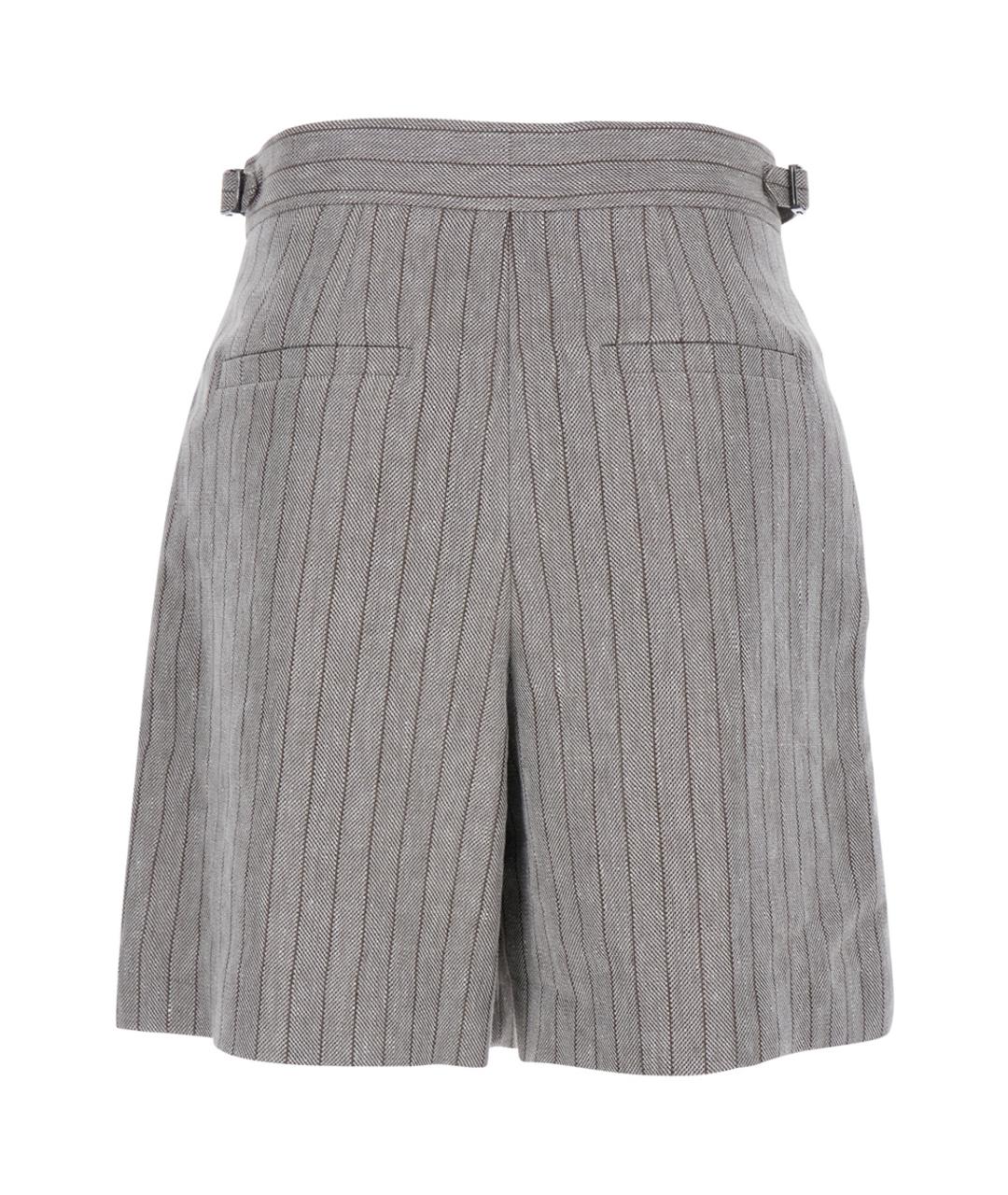 BRUNELLO CUCINELLI Серые льняные шорты, фото 2