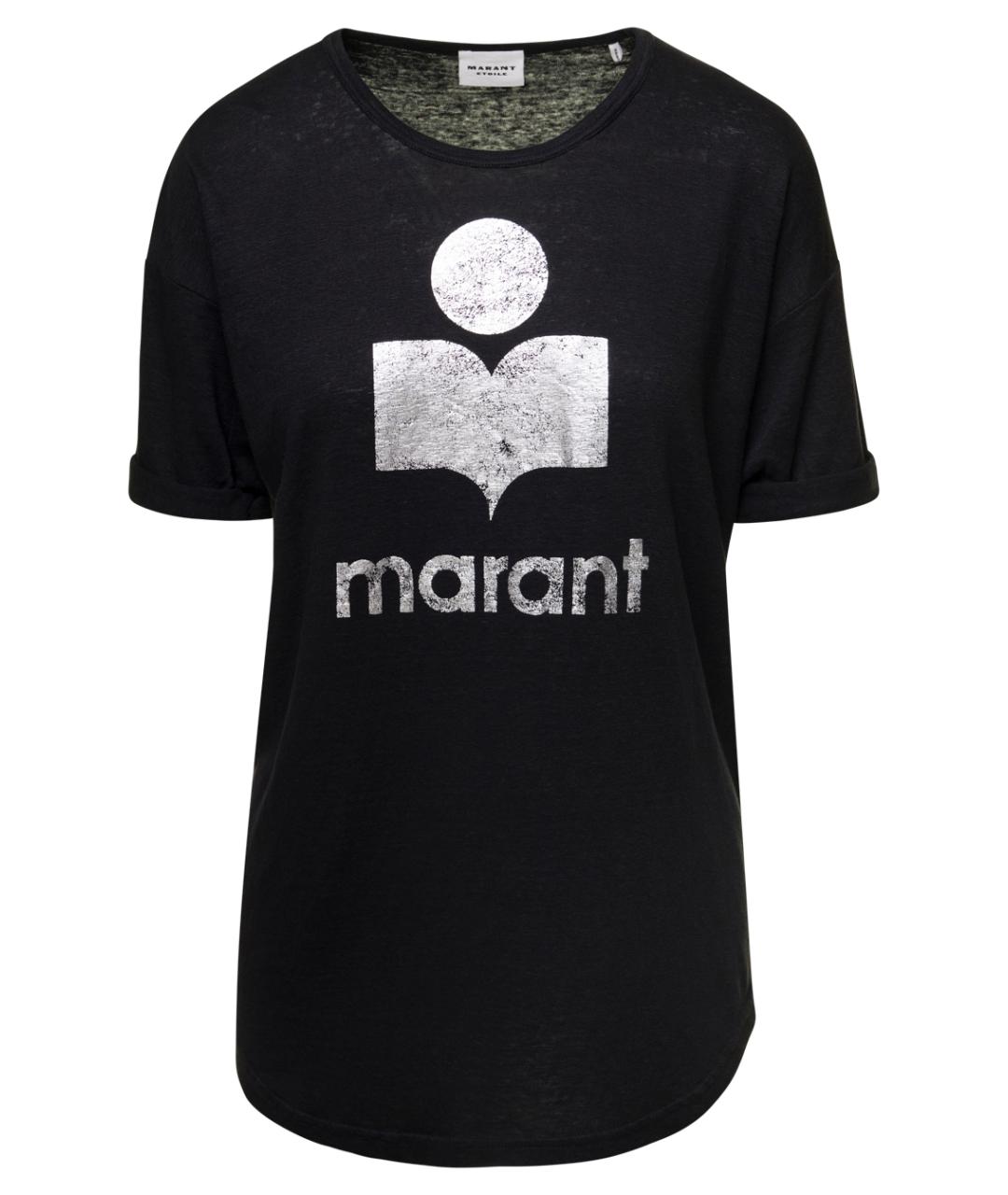 ISABEL MARANT Черная льняная футболка, фото 1