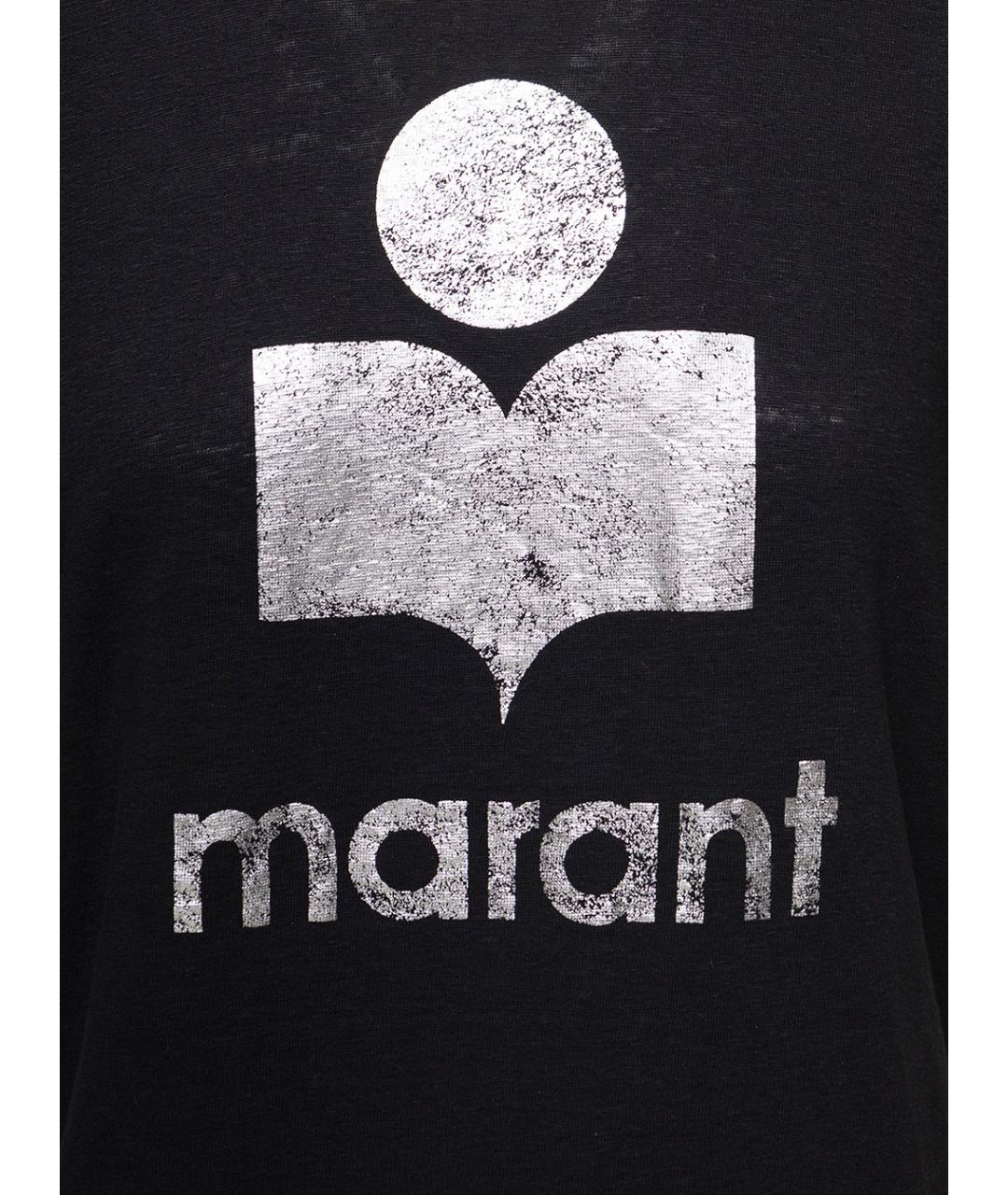 ISABEL MARANT Черная льняная футболка, фото 3