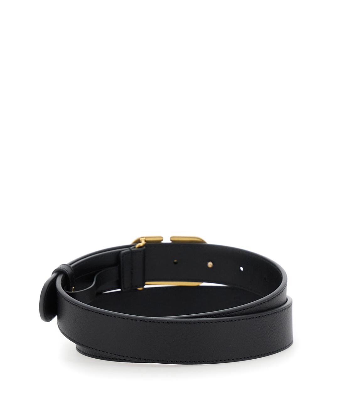 VALENTINO Черный кожаный ремень, фото 2