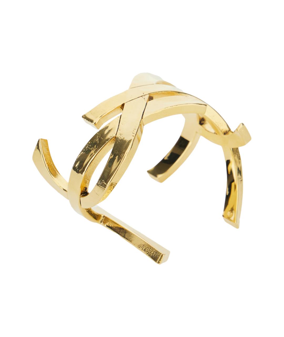 SAINT LAURENT Золотой металлический браслет, фото 2