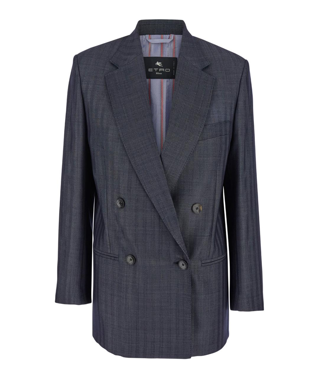 ETRO Серый шерстяной жакет/пиджак, фото 1