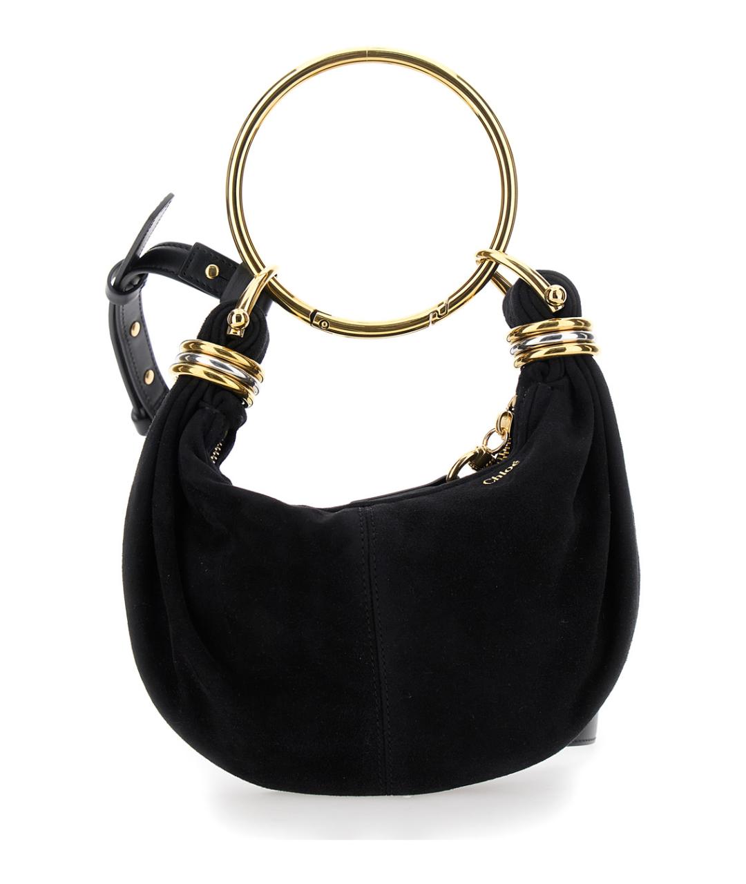 CHLOE Черная замшевая сумка с короткими ручками, фото 1