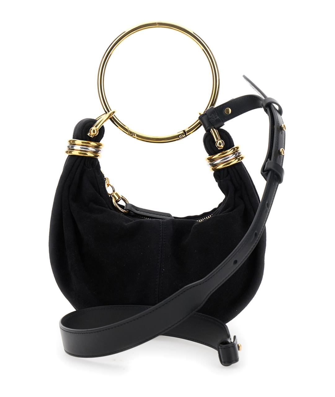 CHLOE Черная замшевая сумка с короткими ручками, фото 2