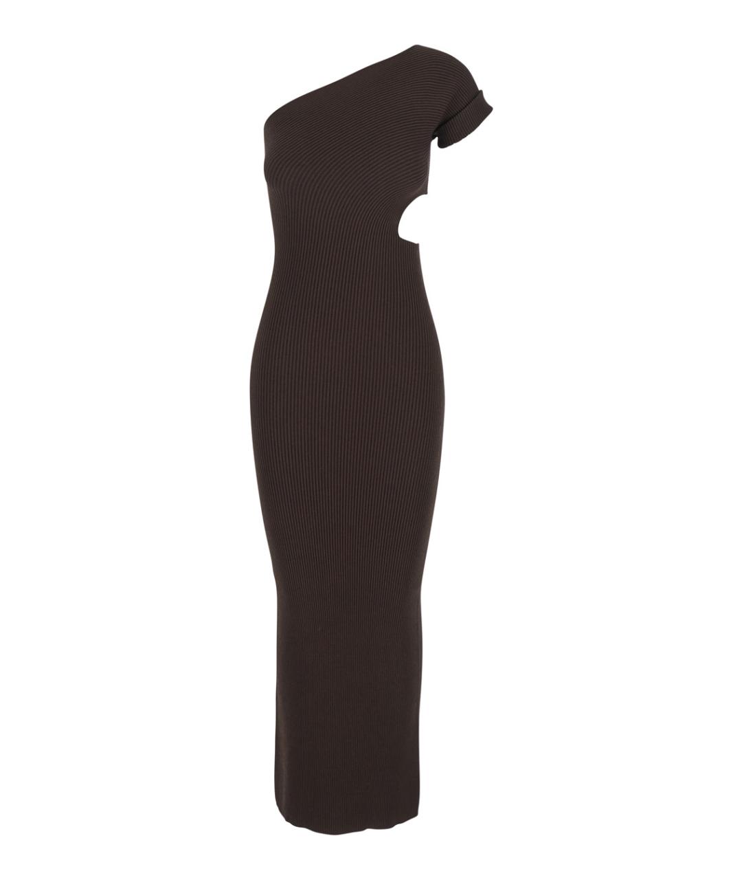 MAX MARA Коричневое вискозное коктейльное платье, фото 1