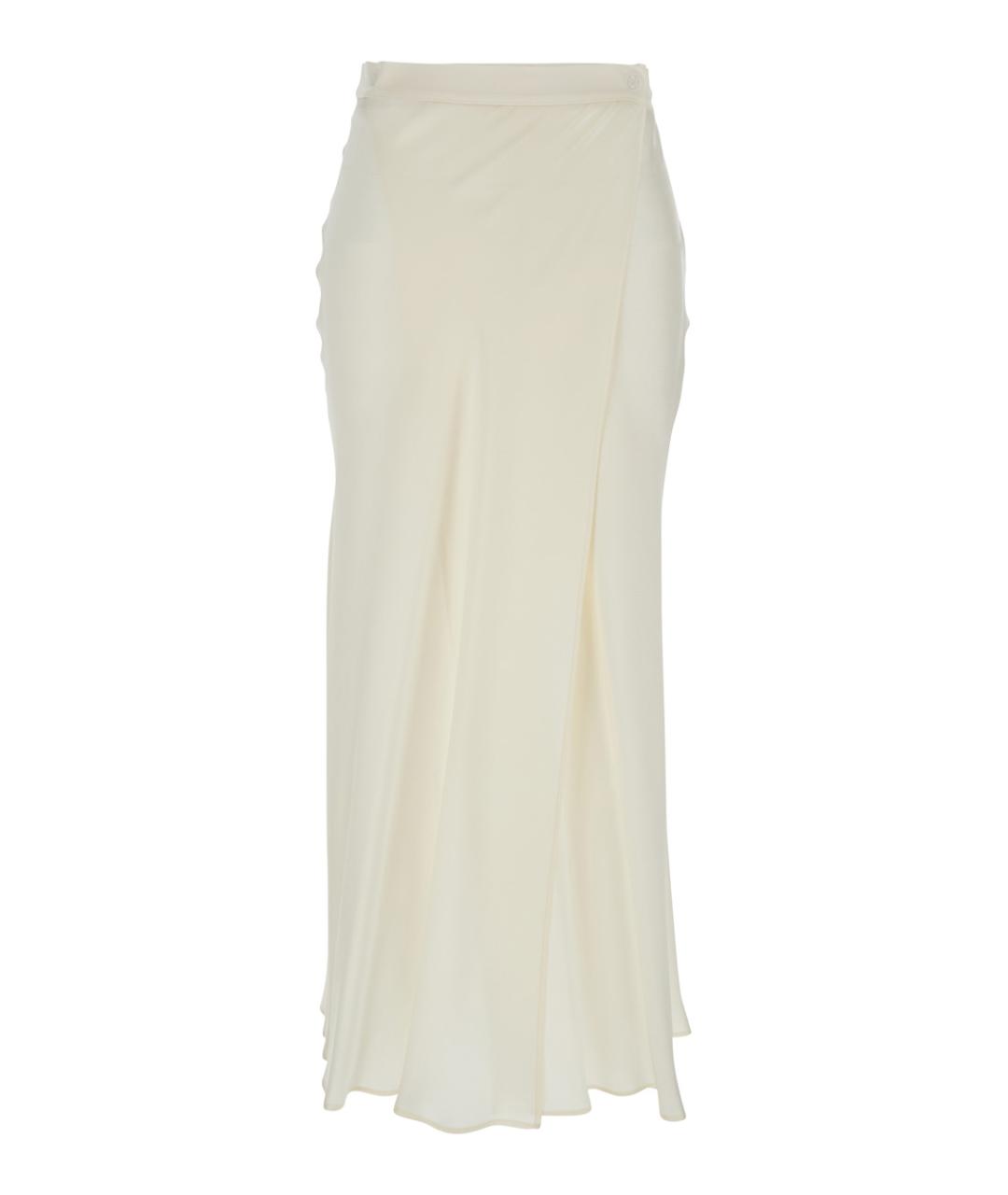 SEMICOUTURE Белая ацетатная юбка миди, фото 1