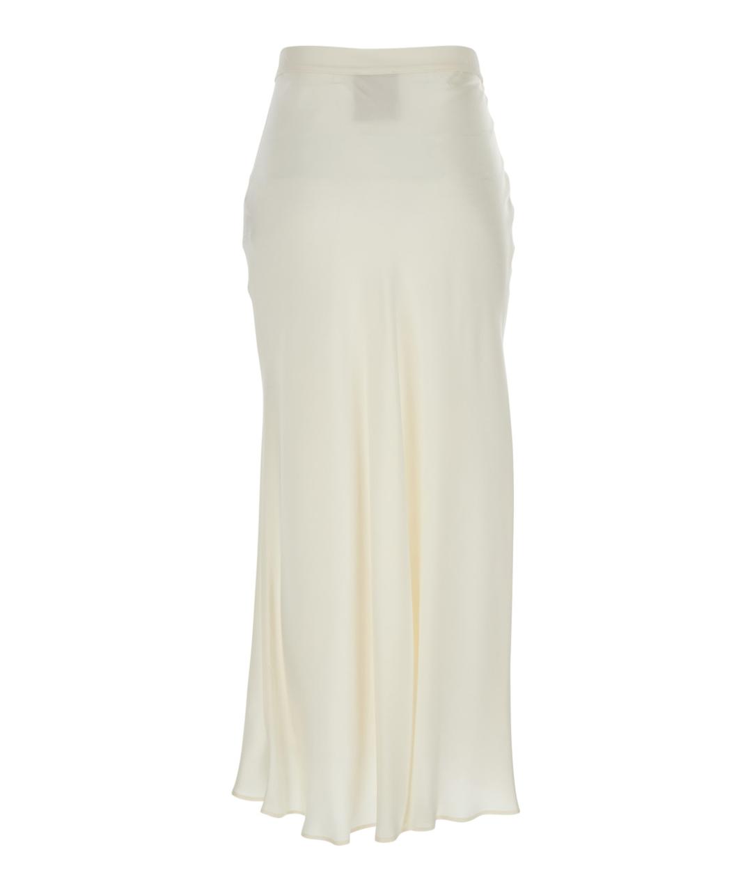 SEMICOUTURE Белая ацетатная юбка миди, фото 2