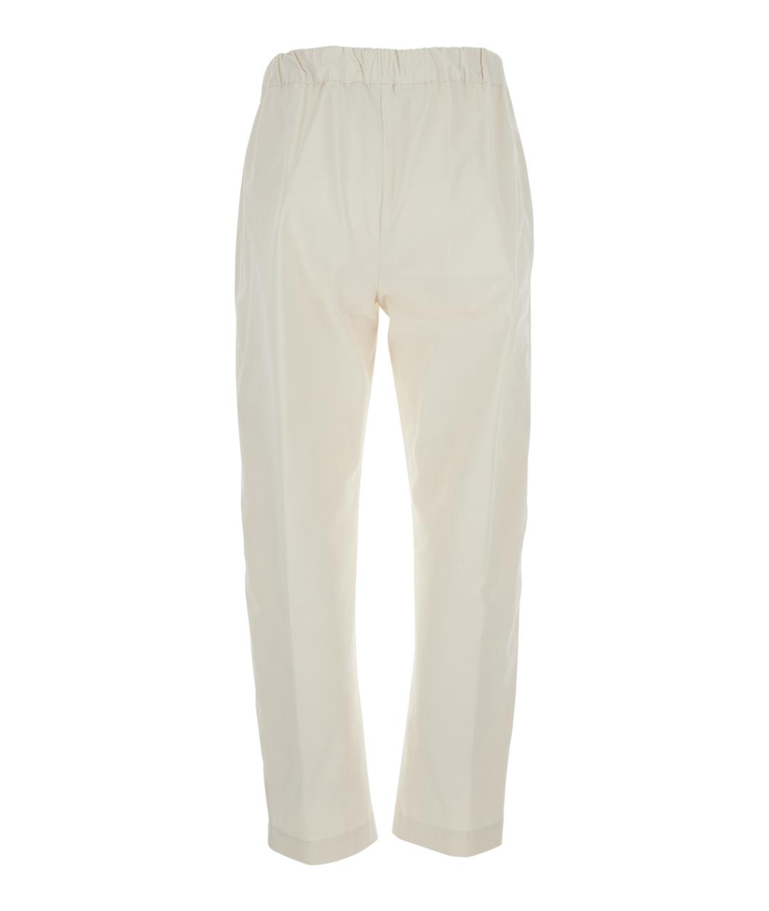 SEMICOUTURE Белые хлопковые прямые брюки, фото 2