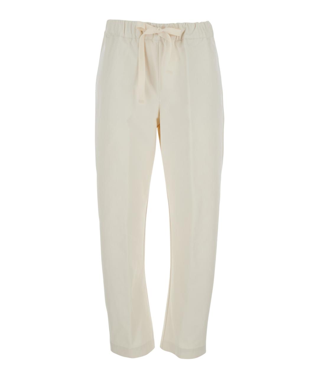 SEMICOUTURE Белые хлопковые прямые брюки, фото 1