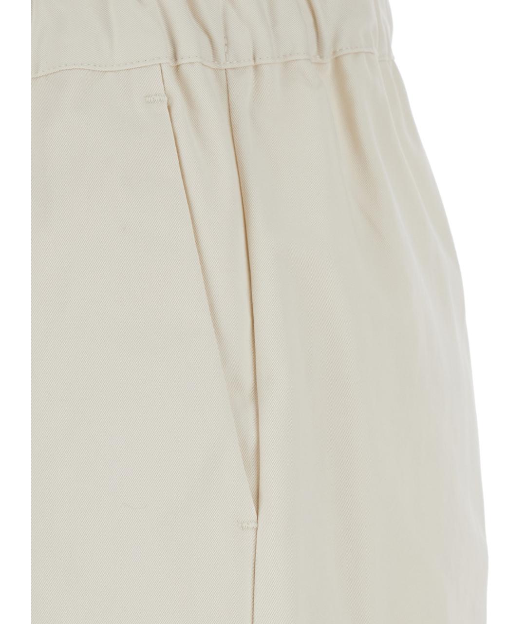 SEMICOUTURE Белые хлопковые прямые брюки, фото 3