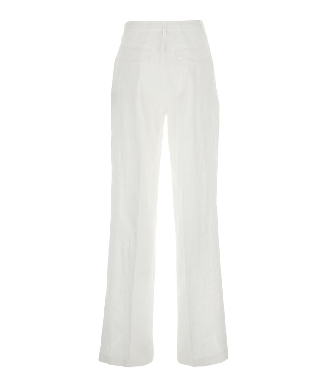 SEMICOUTURE Белые льняные прямые брюки, фото 2