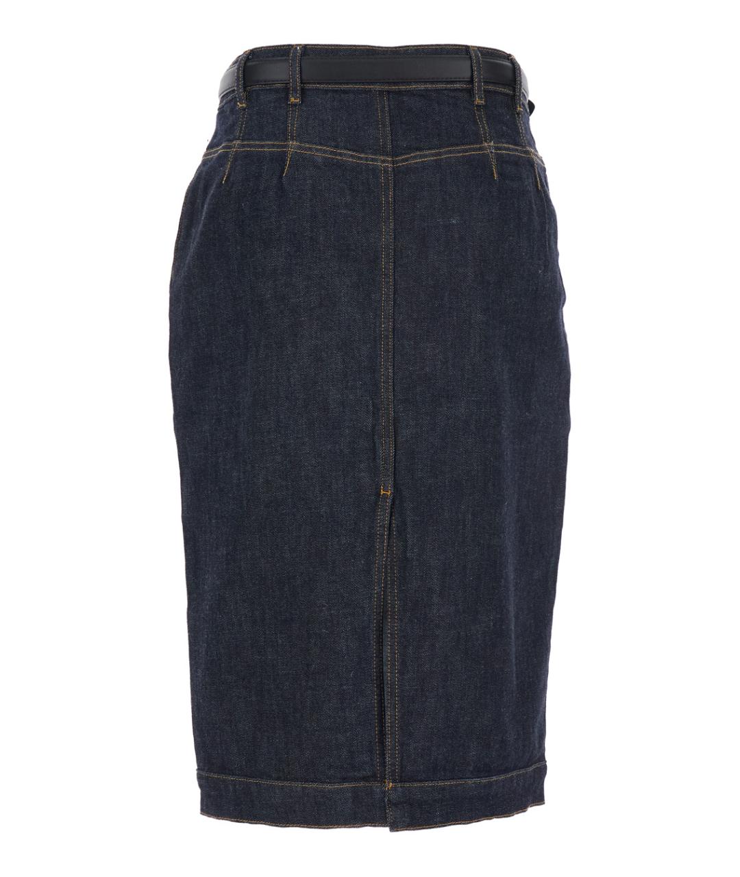 SELF-PORTRAIT Синяя деним юбка миди, фото 2